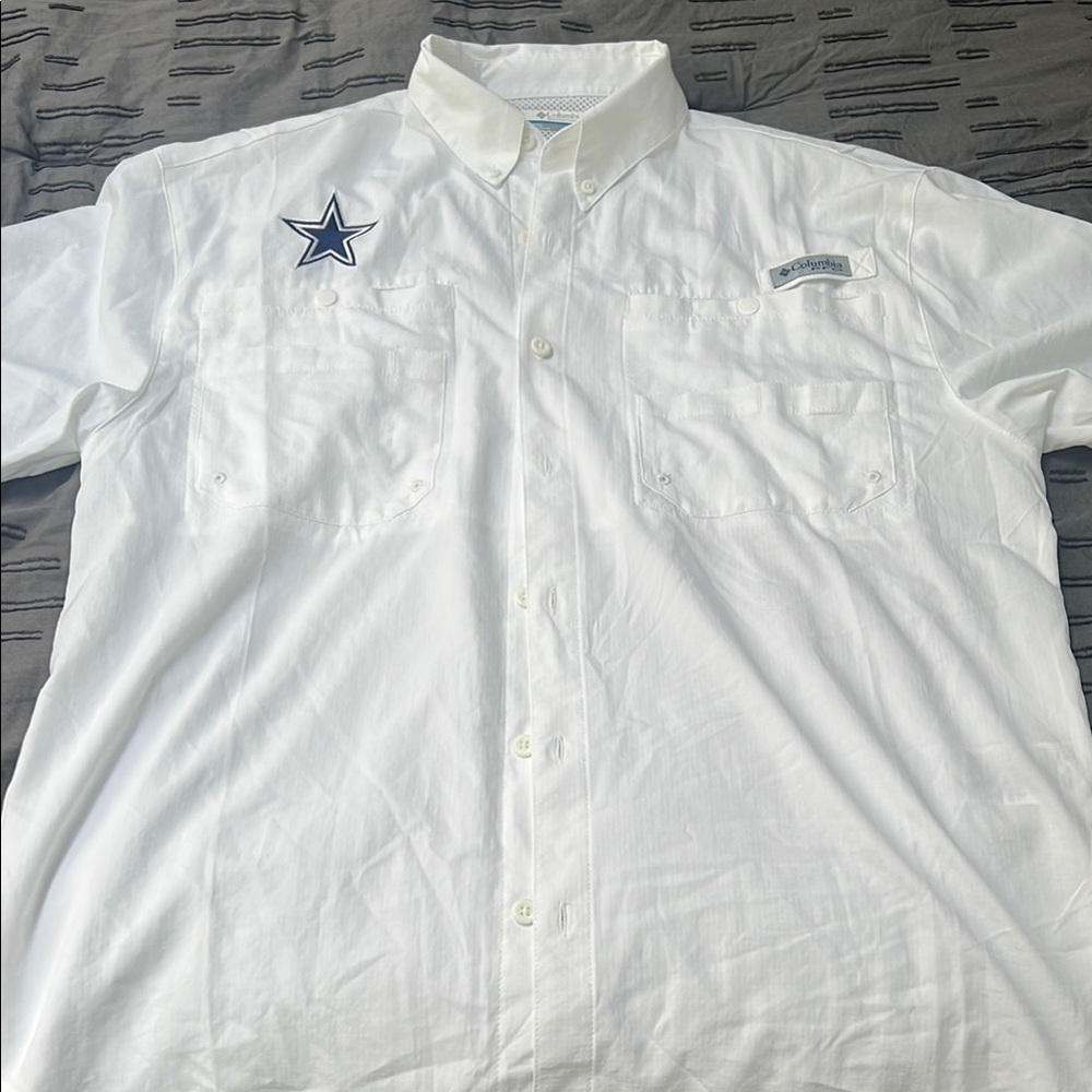 White Men's Shirt with Star Patch